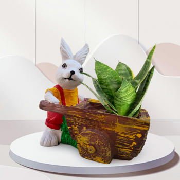 Cute Rabbit Resin Pot