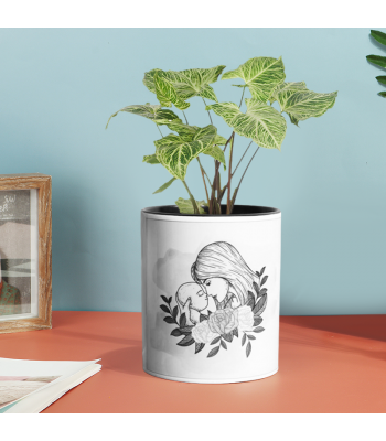 Syngonium Varigated Plant With Personalised Mug White