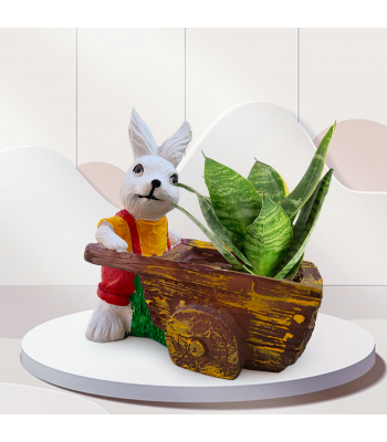 Cute Rabbit Resin Pot