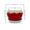 Table Top Planter Bowl with Saucer - Red