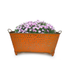 Orange Metal Rectangle Planter Flower Pot