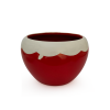 Table Top Planter Bowl with Saucer - Red