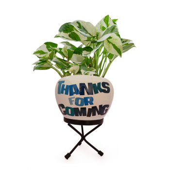 Thanks For Coming - Metal Flower Pot With Stand