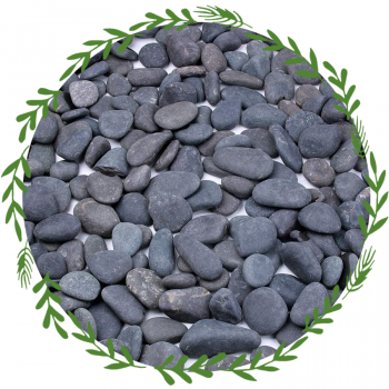 Black unpolished river Stone - Pebbles
