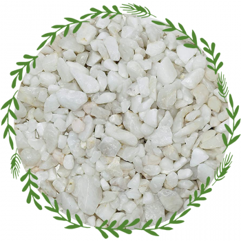 White Natural Chips Pebbles Small, Unpolished